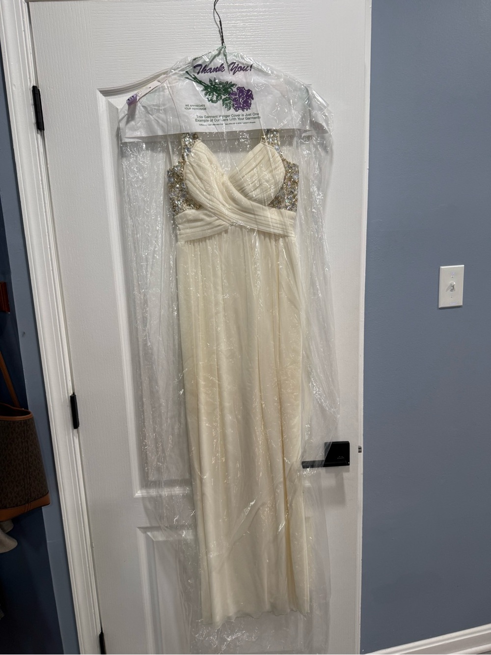 Pageant or Evening Gown ( Ivory with A/B rhinestones ) size 1 (Trixie)